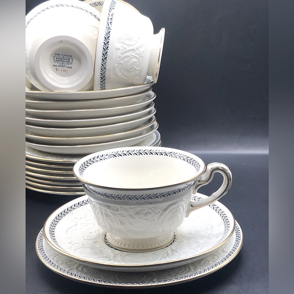 Wedgewood “Patrician” GL5321, Made in England. Listing Price is Per Teacup Trio